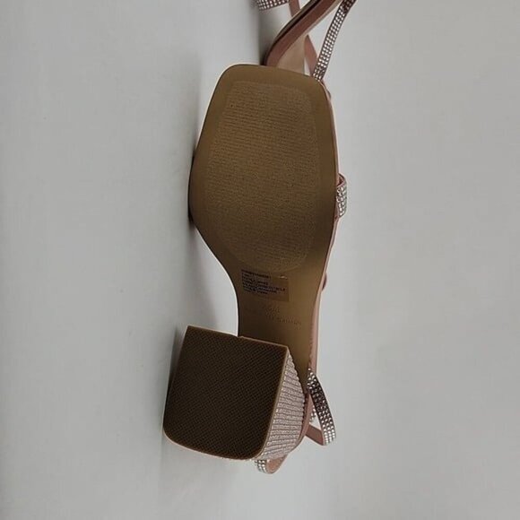 New Steve Madden Meaningful Blush Sparkle Stappy Heel - Picture 7 of 12